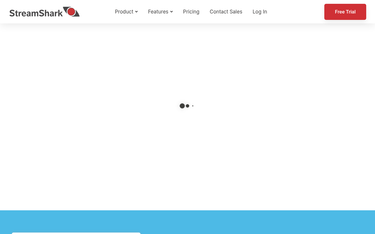 StreamShark homepage screenshot