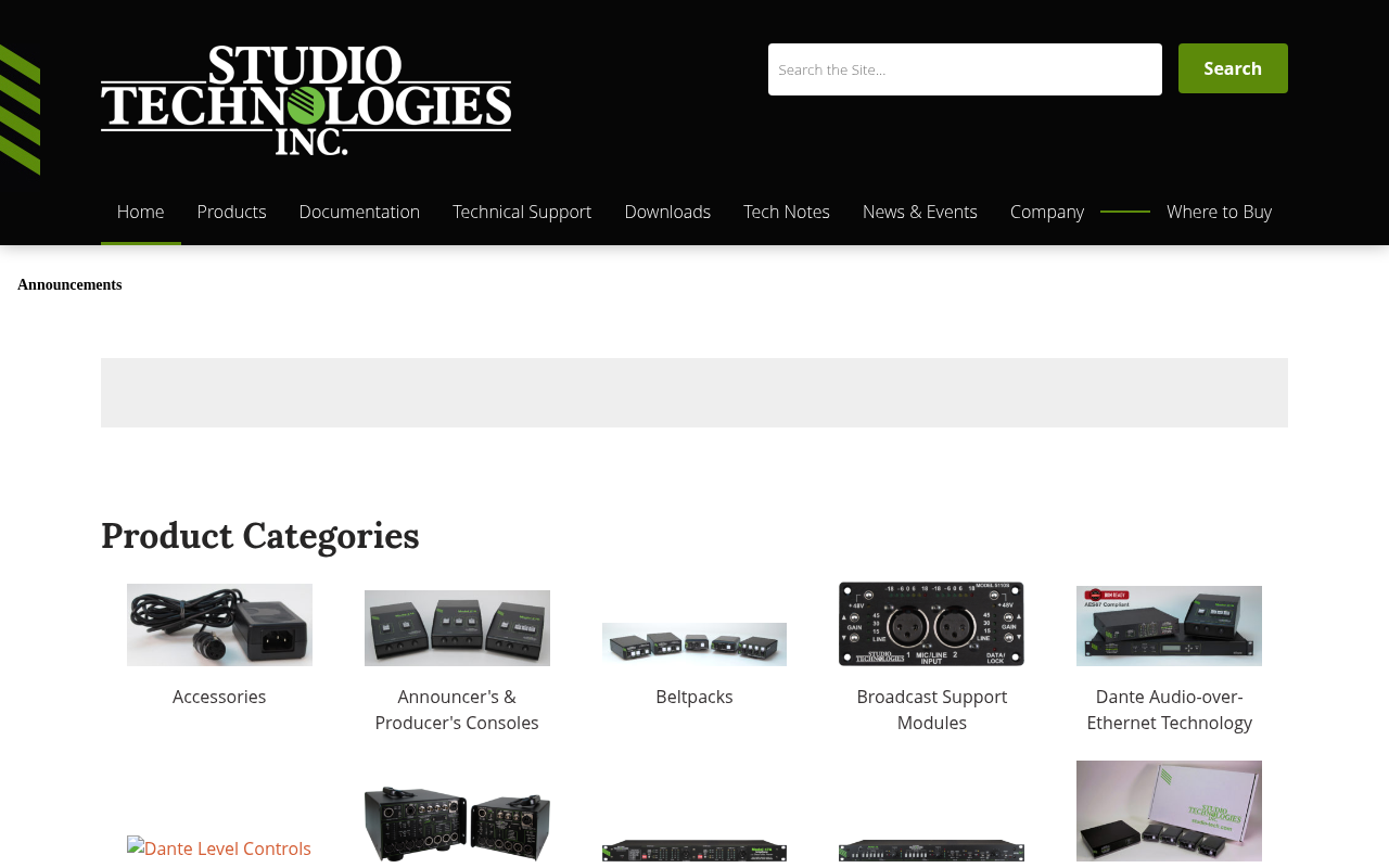 Studio Technologies homepage screenshot
