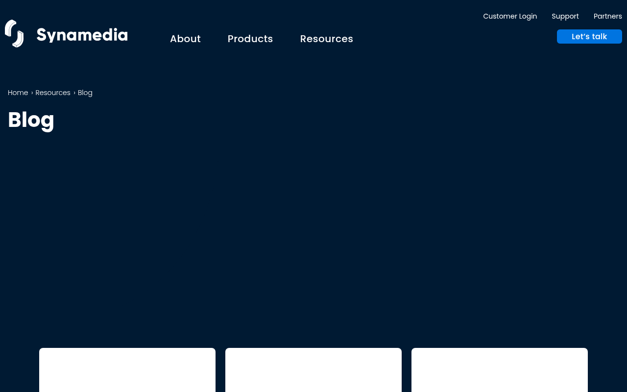 Synamedia Blog homepage screenshot