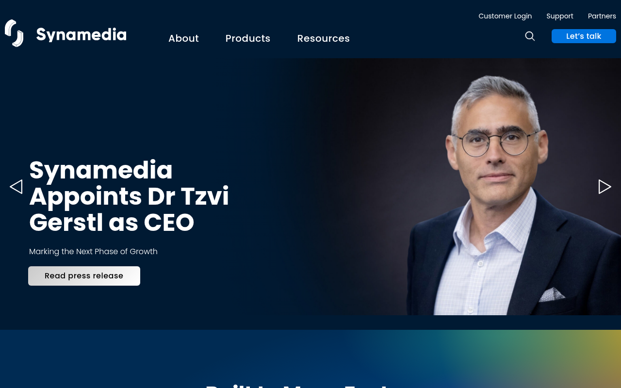 Synamedia homepage screenshot