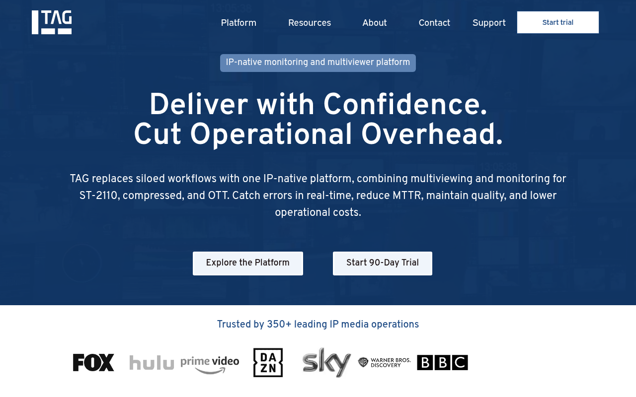 TAG Video Systems homepage screenshot