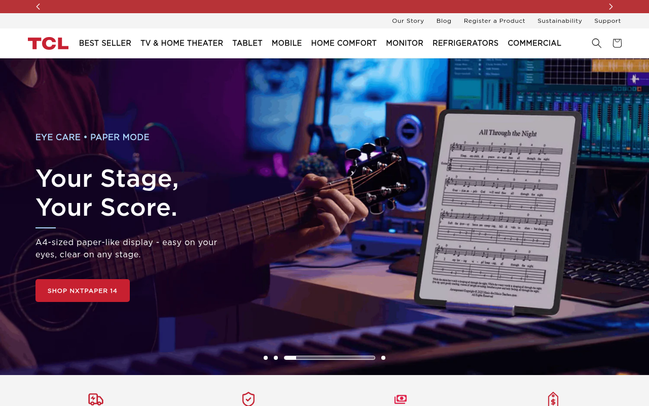 TCL homepage screenshot
