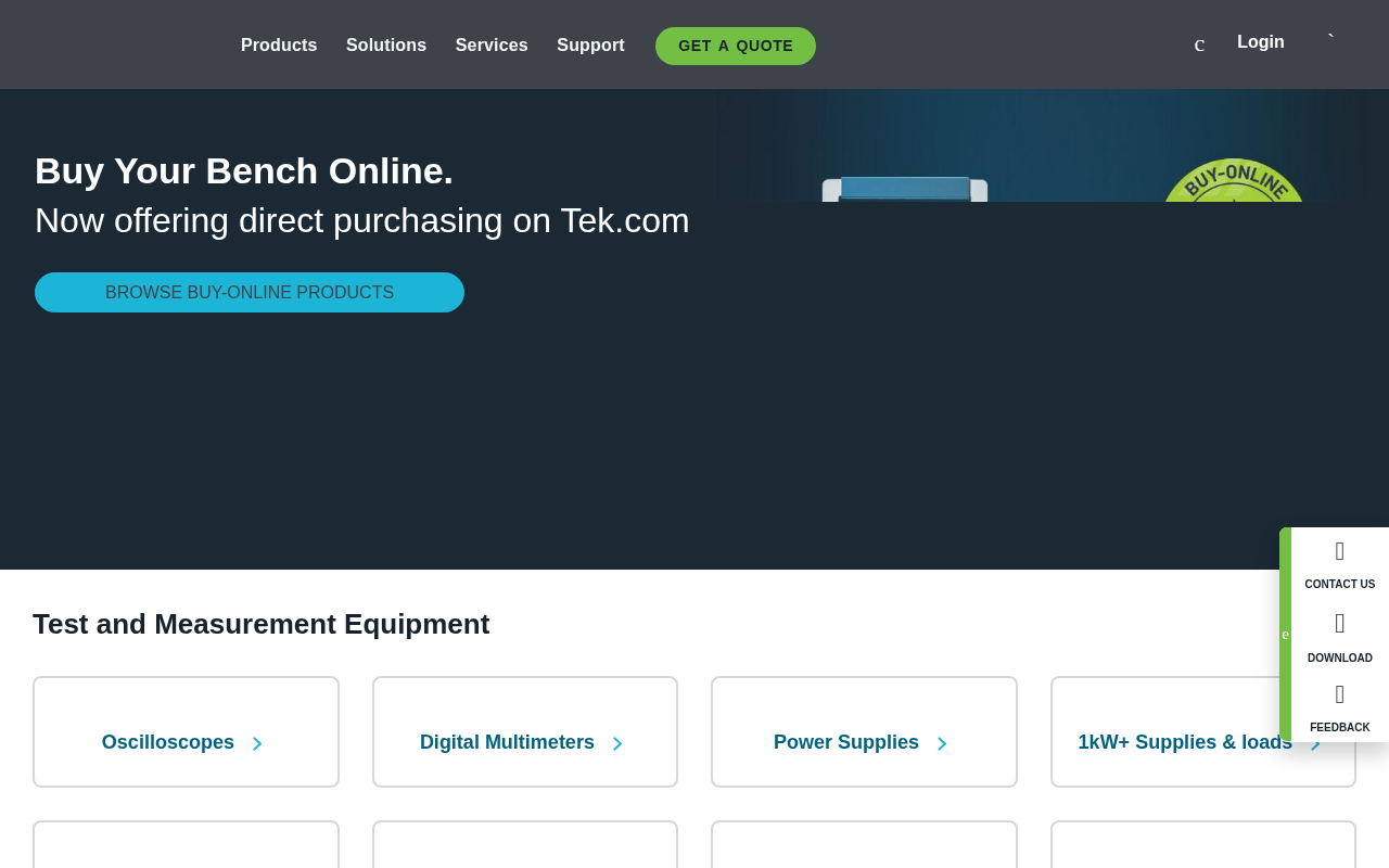 Tektronix homepage screenshot