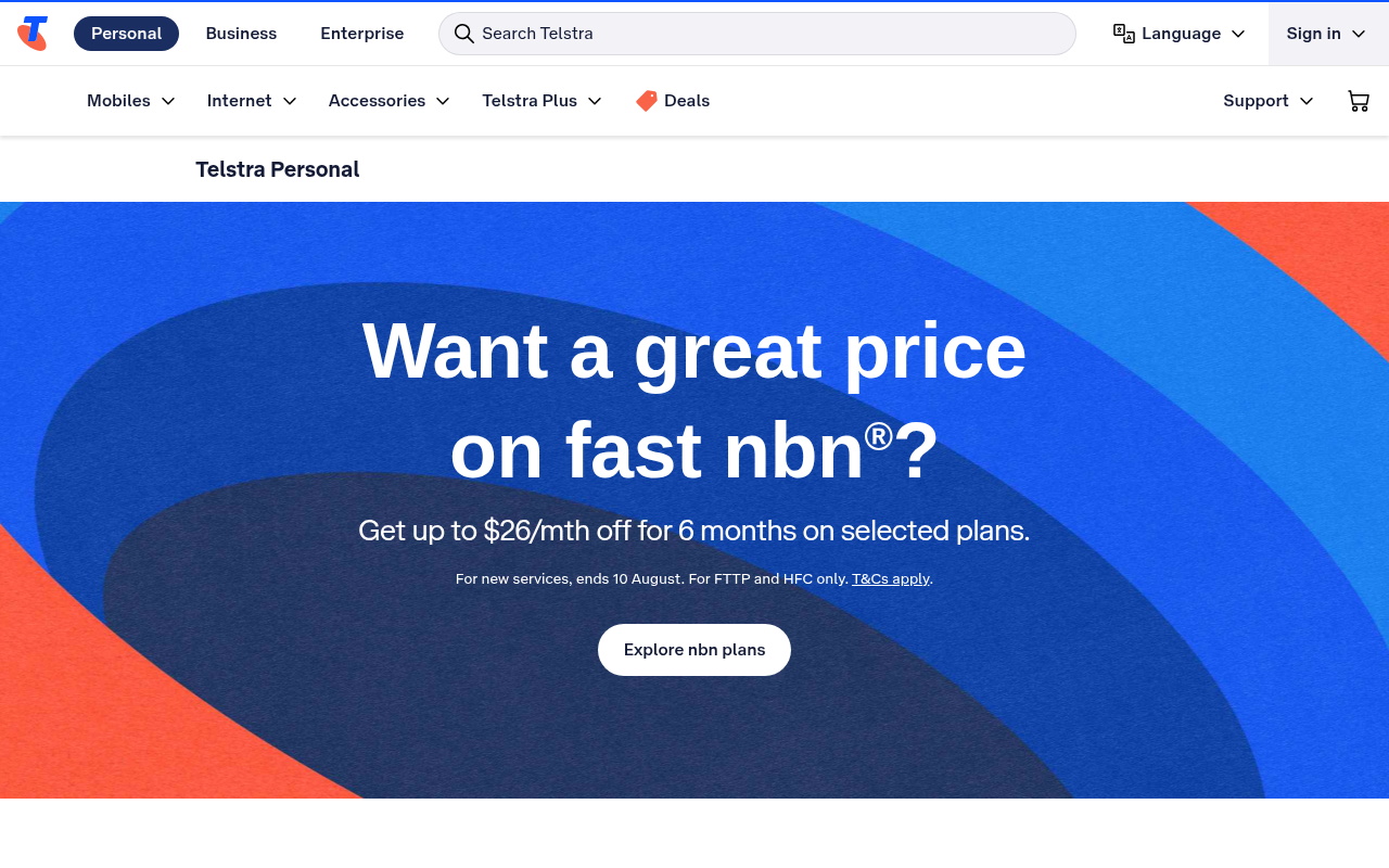 Telstra Broadcast Services homepage screenshot