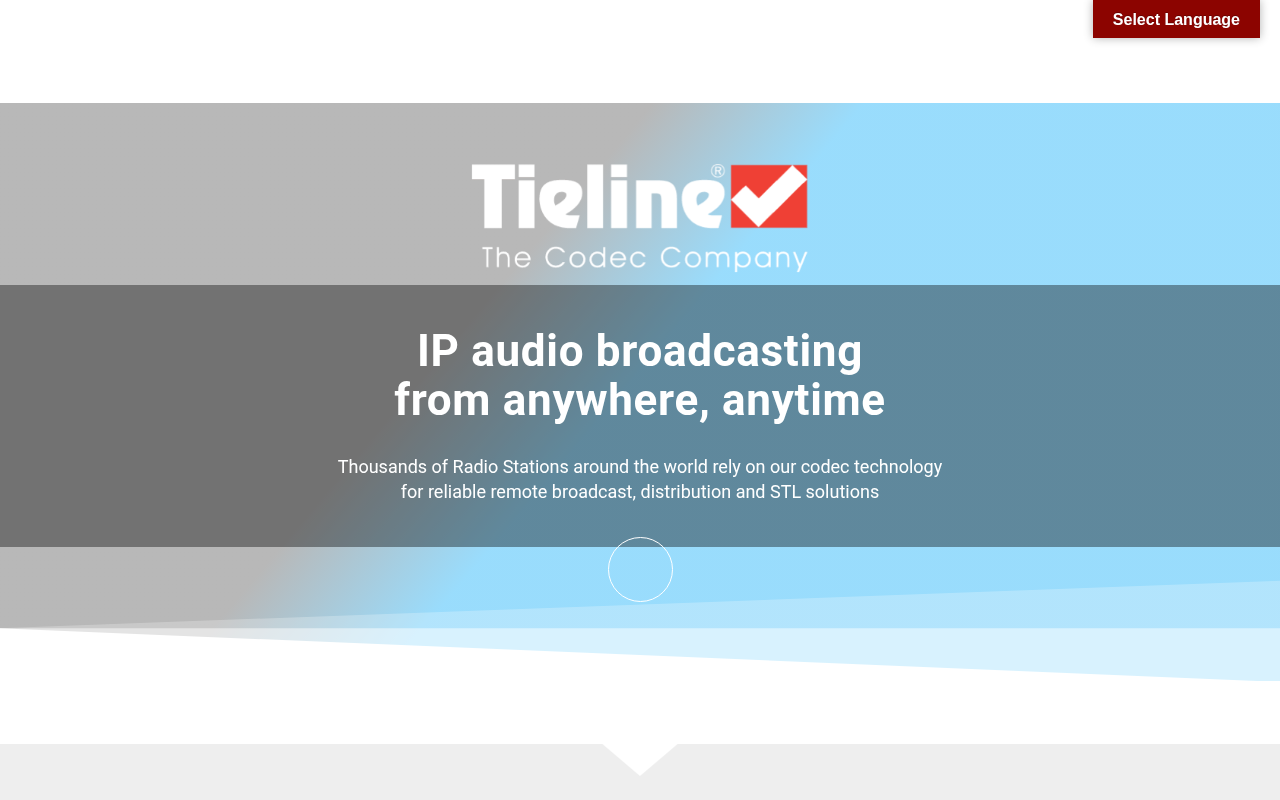 Tieline homepage screenshot