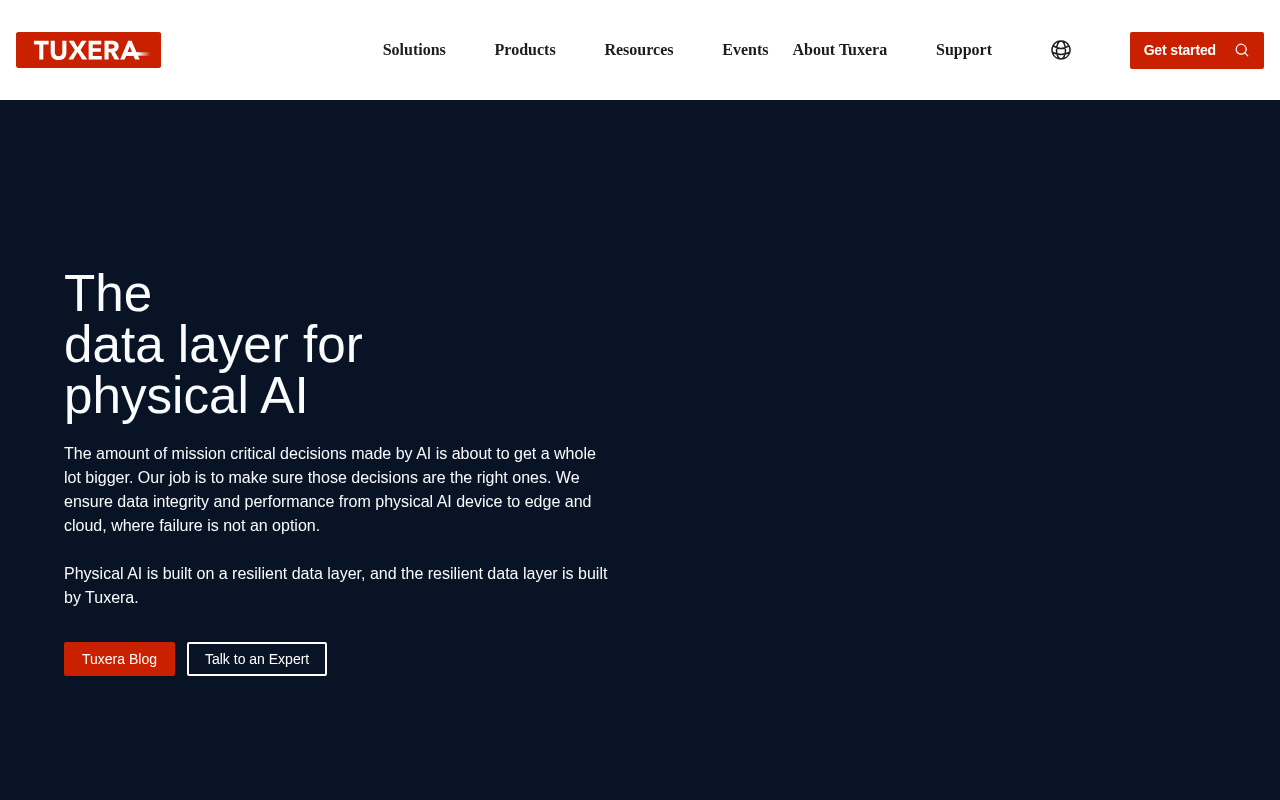Tuxera homepage screenshot
