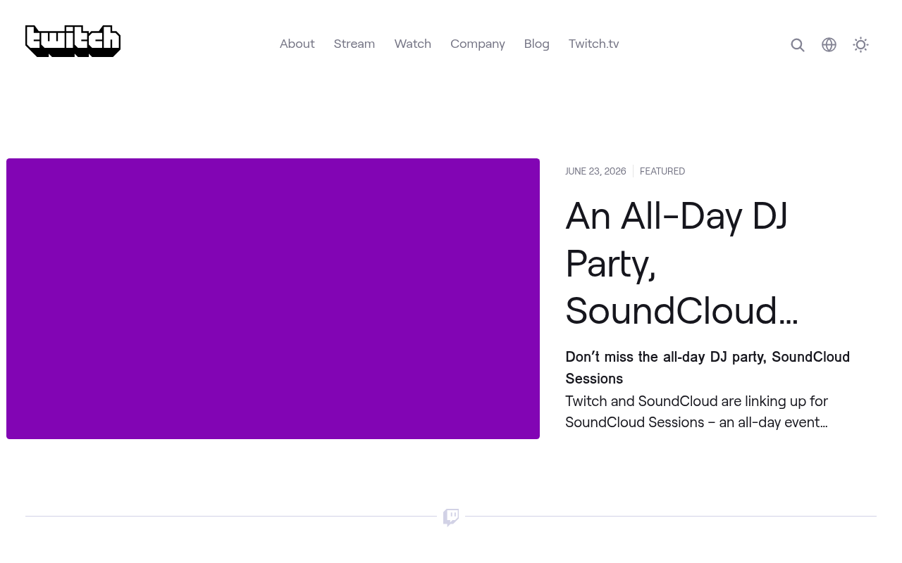 Twitch Engineering Blog homepage screenshot