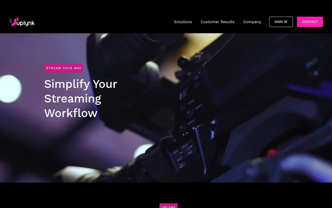 Uplynk homepage screenshot