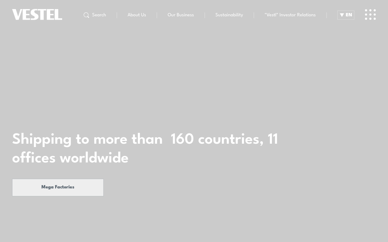 Vestel homepage screenshot