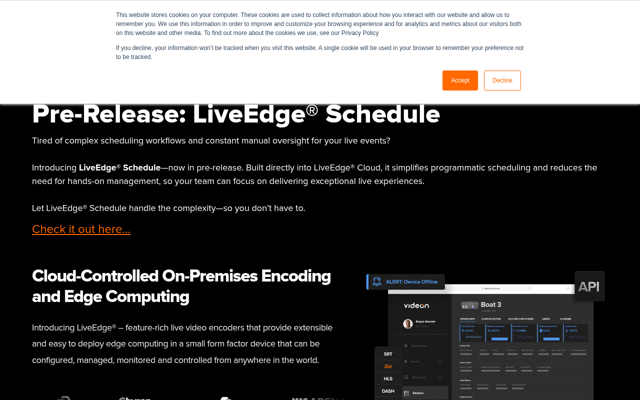 Videon homepage screenshot