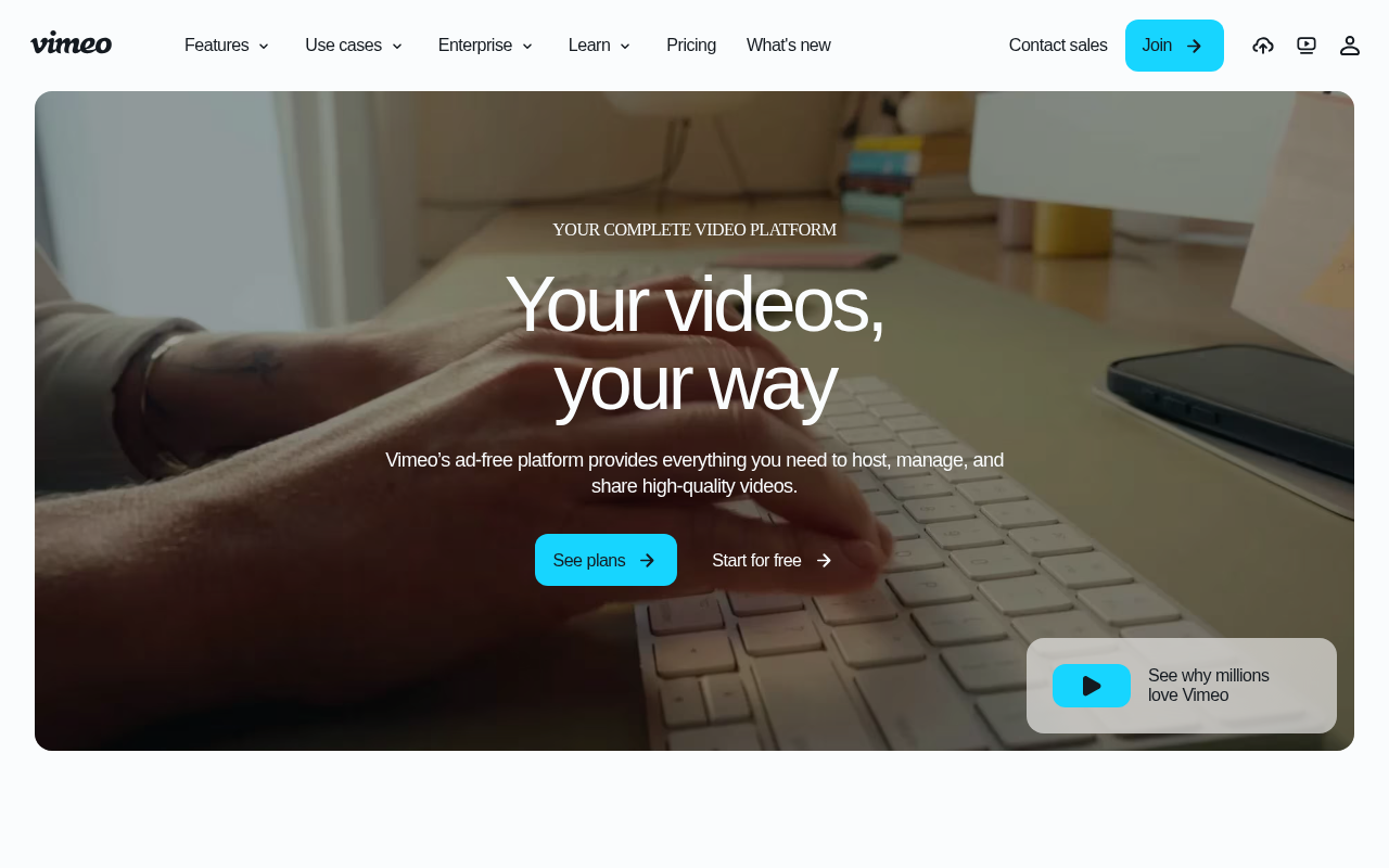 Vimeo homepage screenshot