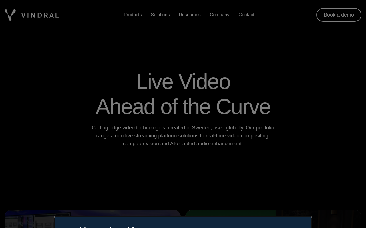 Vindral homepage screenshot