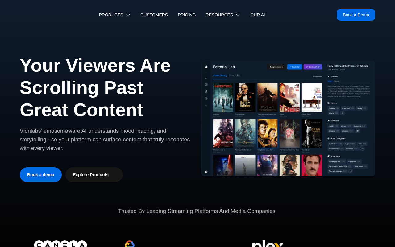 Vionlabs homepage screenshot