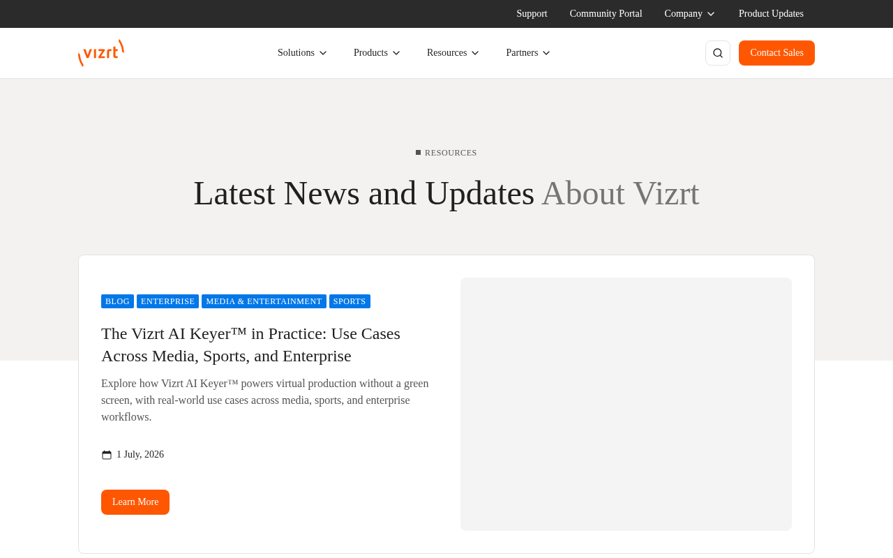 Vizrt Blog homepage screenshot