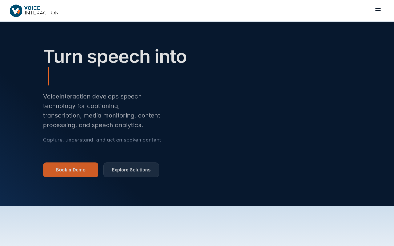 VoiceInteraction homepage screenshot