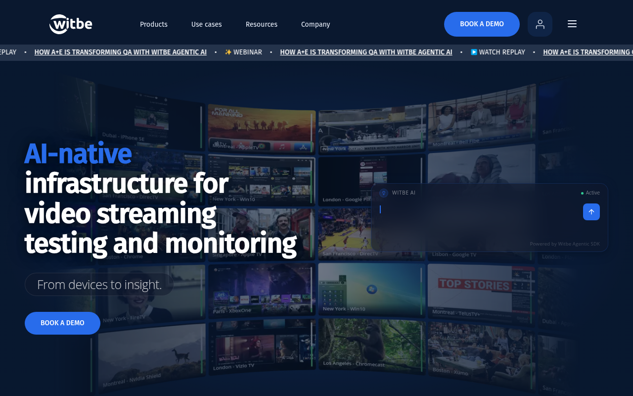 Witbe homepage screenshot