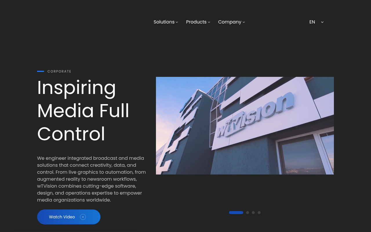 WTVision homepage screenshot