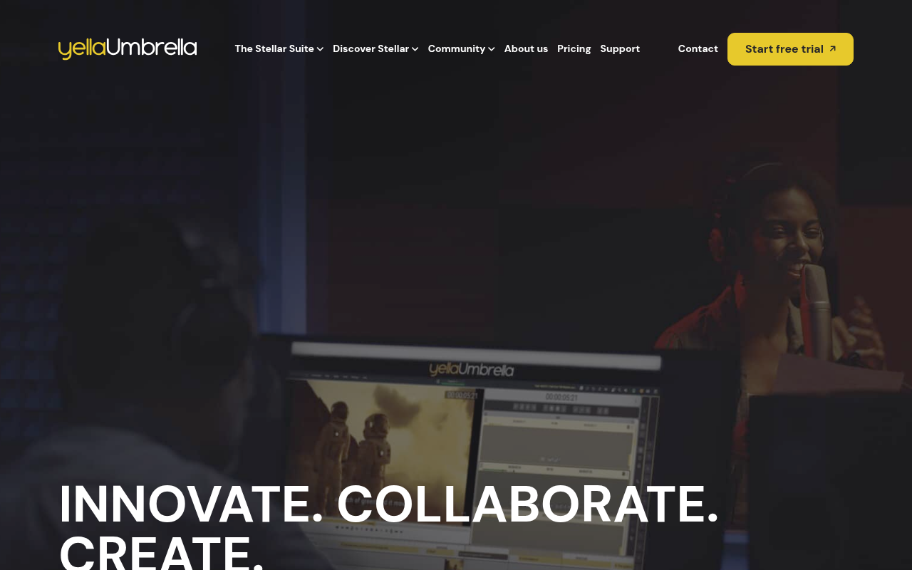 Yella Umbrella homepage screenshot