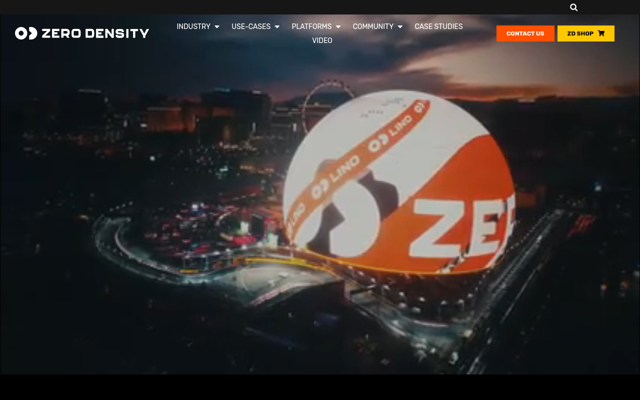 Zero Density homepage screenshot